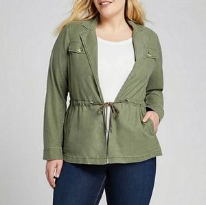 Military green sinched jacket
